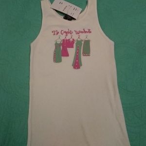 Girls Tank by Flowers by Zoe White size Small